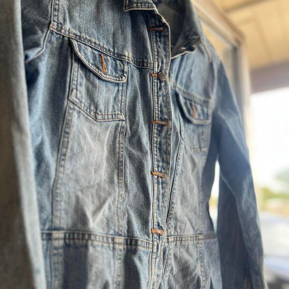 Y2k so gsic cropped denim jacket size L - Picture 4 of 5